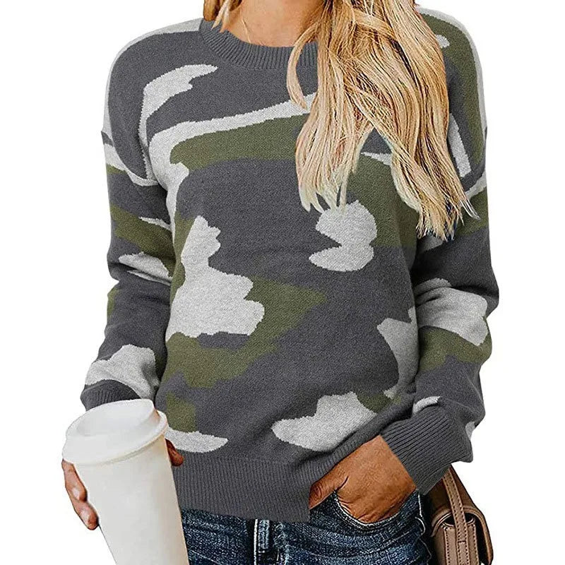 Le Clair™ Camouflage Leopard Strik Sweater