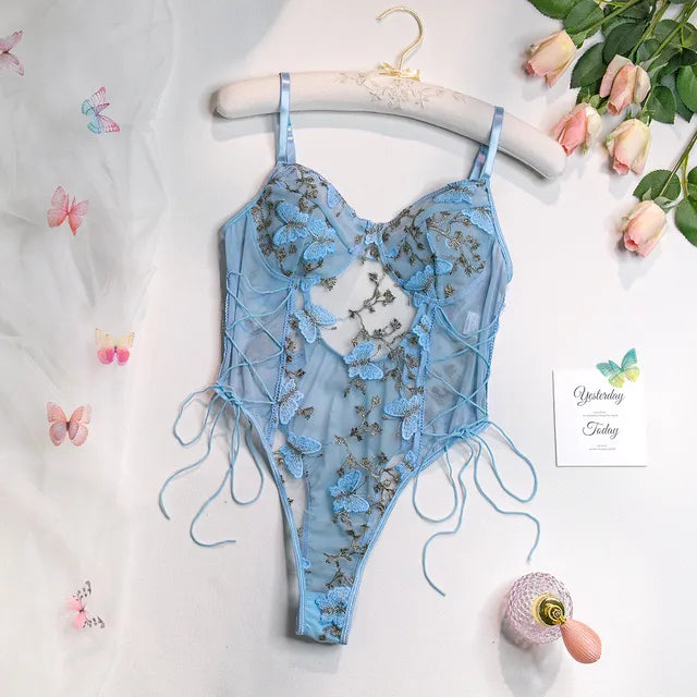 Selene | Broderet sommerfugle-bodysuit
