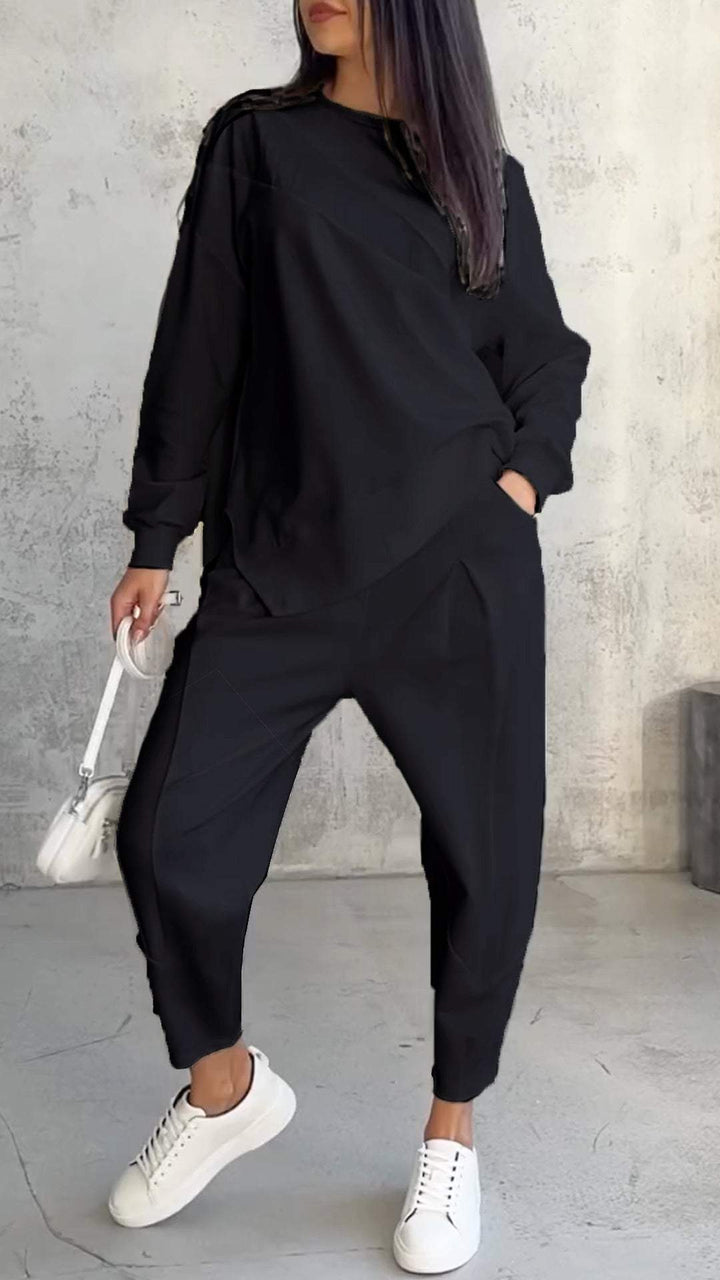 Floriana™ | Todelt sæt med rund halsudskæring og lange ærmer